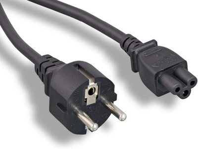 Power Cord - 6 Feet - Black | 2-Prong, CEE 7/7 SCHUKO (Europe) to IEC 60320 C5,