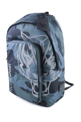 Plein Sport Philadelphia Herren Tasche OS Blau Tarnfarbe Muster Zwei Griffe