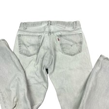 Vintage Levi  s 501 button fly 80s light gray straight leg jeans 33 x 32 USA made