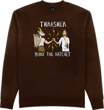 THRASHER TOY MACHINE BTH CREWNECK SWEATSHIRT XLARGE-DK.CHOCOLATE