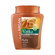 Vatika Argan hot Oil treatment cream Bath , moisture soft for dry hair 500 Gram