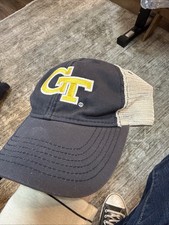 Georgia Tech GT, Blue, White Mesh Snapback Baseball Cap Yellow Jackets, Legacy