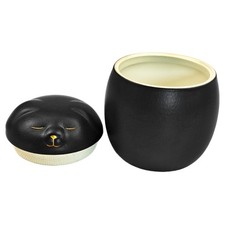 Smiley Dog Shaped Black Pet Urn 3.2x2.9 inch for Small Dog And Cat Ashes