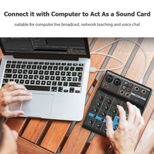 Consola de mezcla profesional de 4 canales mini mezclador USB con efecto de tarjeta de sonido HTOL