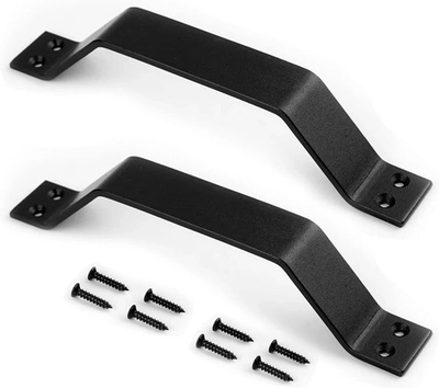 #ad ® 9” Sliding Barn Door Handle Black Gate Set Pull for Both Interior and Exterior $12.82