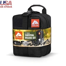 17PC Outdoor Survival Kit W/ Knife Flashlight Fire Starters Emergency Gear New