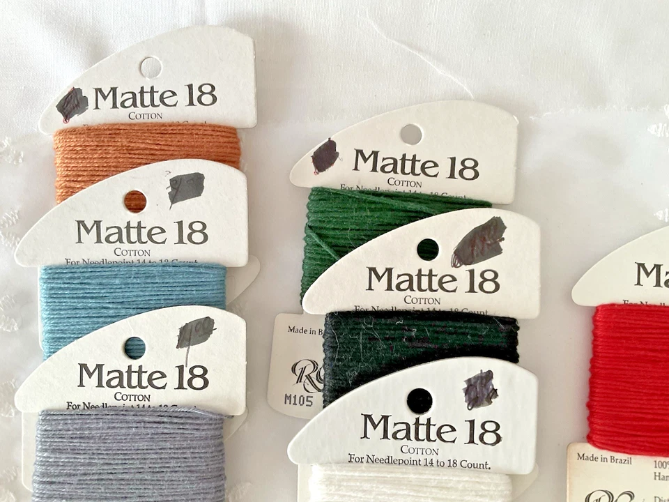 Needlepoint Embroidery Thread Lot of 7 Matte 18 by Rainbow Gallery Asst Colors - Image 2 of 4