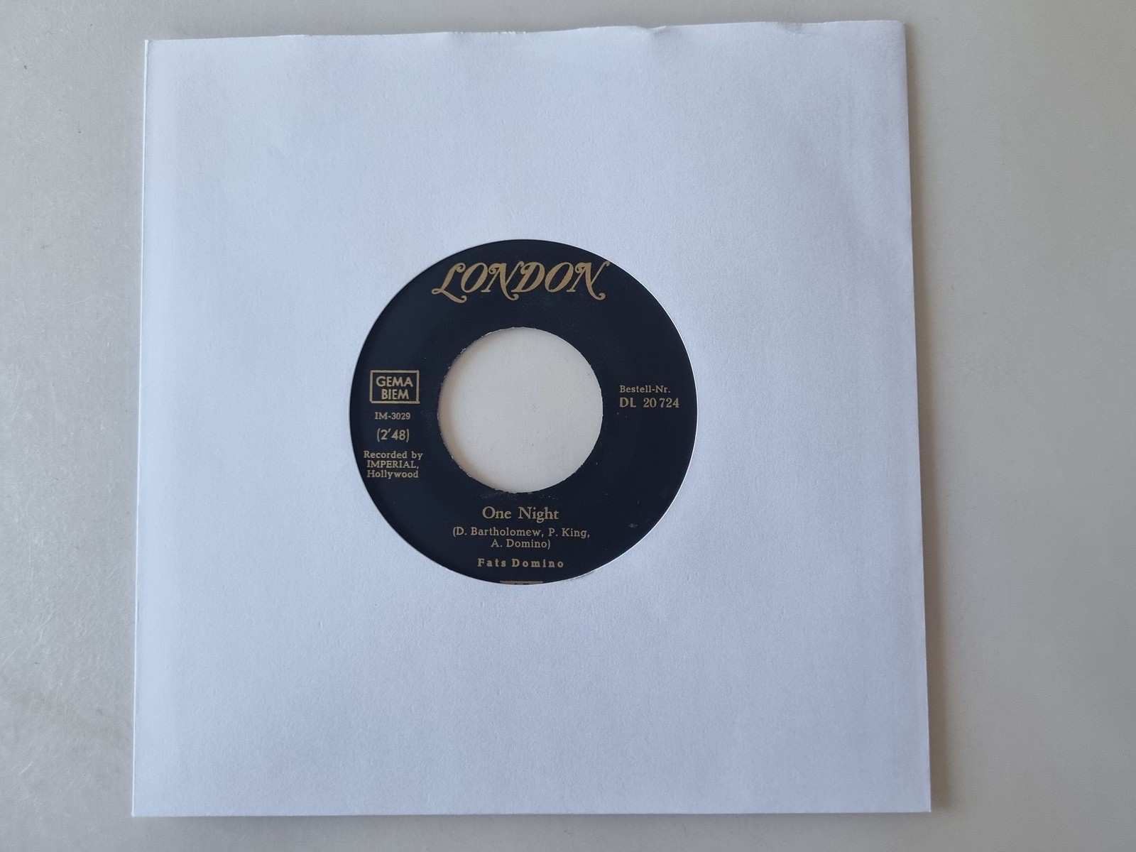 Fats Domino - One Night / I Can't Go On This Way 7'' Vinyl Germany
