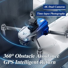 4K GPS Drone, 360 Obstacle Avoidance, 3-Axis Gimbal, Auto Return, 2 Batteries