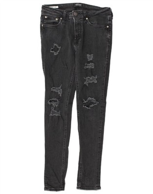 Jack & Jones Herren Liam Distressed Skinny Jeans W31 L32 Schwarz Baumwolle CM25