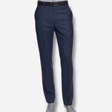 Calvin Klein Men's Blue Slim-Fit Flat Front Trouser Dress Pants Size 40W 29L