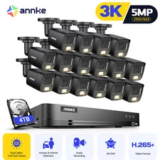 ANNKE 4K 16CH DVR HD 5MP Color Night Security Camera System Audio Recording IP67