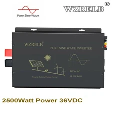 2500W Pure Sine Wave Power Inverter 36V to 110V 220V Off Grid Solar Home