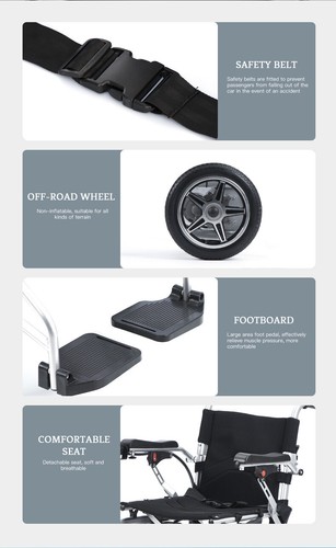 ✅360w 2 X 180w Dual Motor Electric Wheelchair Automatic Fold 12ah Battery 4 KMPH - Picture 4 of 15