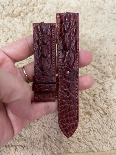 Genuine Leather Skin Watch Strap Band Red Brown size 22mm/20mm - Picture 9 of 16