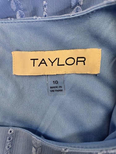 Nuevo con etiquetas Maxi Vestido Taylor Chambray Azul Bordado Línea A Talla 10 - Imagen 7 de 9