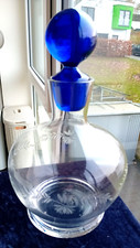 Glas Karaffe - VINTAGE -feine Ätzungen- deko...