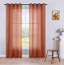 Terracotta Sheer Curtain Panel 52" X 84" New