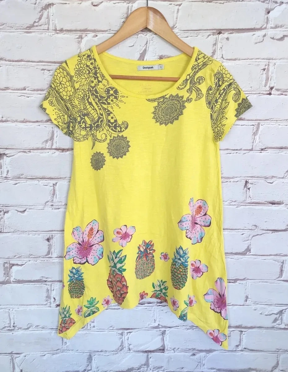 Tex Leaves Maglietta Donna Giallo Sole - Regular Fit 100% Cotone, Maniche Corte, Giromanica Classico