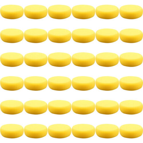  36 pièces morceaux d'éponge à gâteau rond jaune coussinets nettoyants pour le visage ménage - Photo 1/12