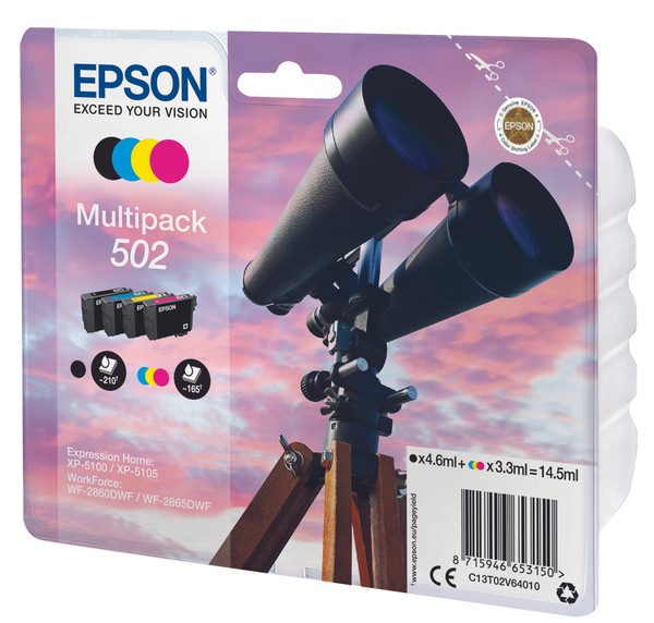 Epson 502 Bk/C/M/Y Multipack C13T02V14010-image