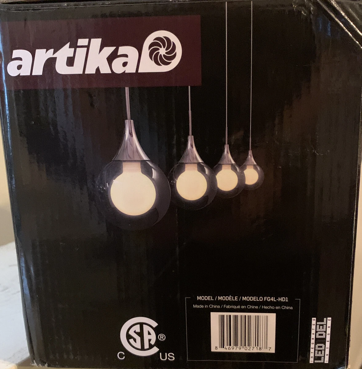 Artika frosted globe chrome integrated led pendant deals