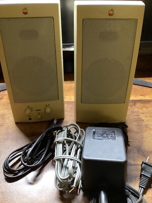 PCスピーカー Apple Design Powered Speakers M6082 Vintage AppleDesign Powered Speakers 1993 M6082 With Power Adapter