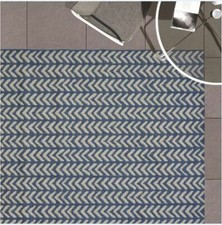 Blue Herringbone 80 x 150cm Indoor Outdoor 3mm Pile Height Flat Weave Rug Summer