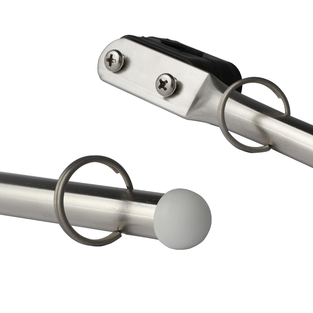 2X Marine Stainless Steel Boat Flag Pole Holder 7/8" 1" Rail Mount 14