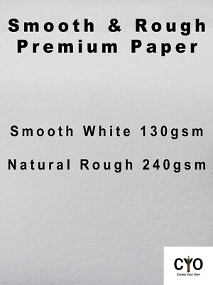 A4 Premium Papier glatte & raue Oberfläche glatt weiß 130 g/m² rau natur 240 g/m²
