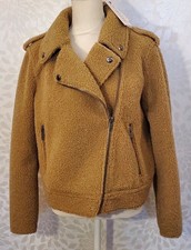 Nwt Women’s L Large For The Republic Brown Short Teddy Sherpa Moto Jacket Coat