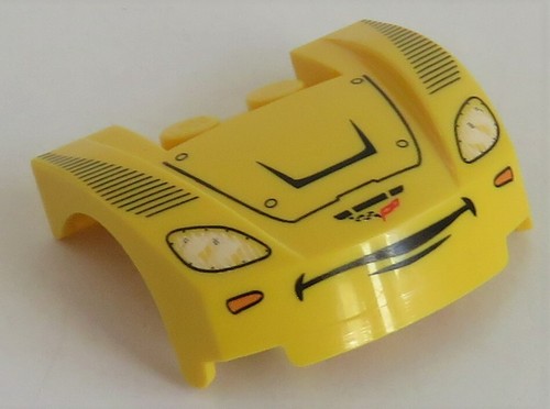 LEGO Fahrzeug / Vehicle - Motorhaube mit KotFlügel u. Gesicht, gelb # 98838pb001