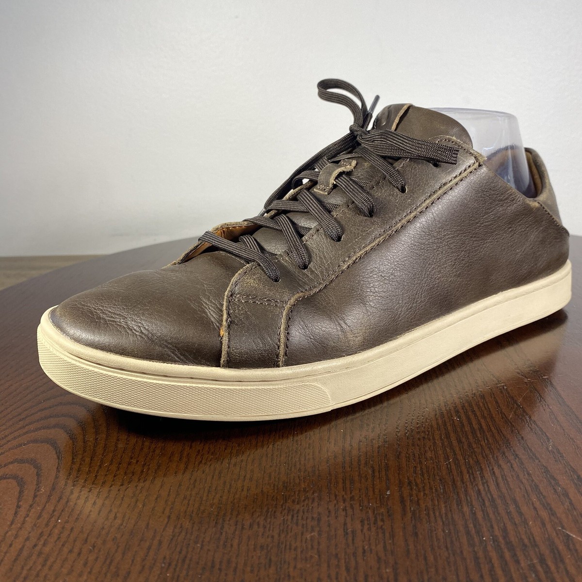 Olukai Kahu Pahaha‎ Men\'s Size 11 M Shoes Brown Leather Casual Comfort Sneakers Olukai Mens Shoes Brown Kahu Pahaha Sneaker Lace Up Size 12  main image 3