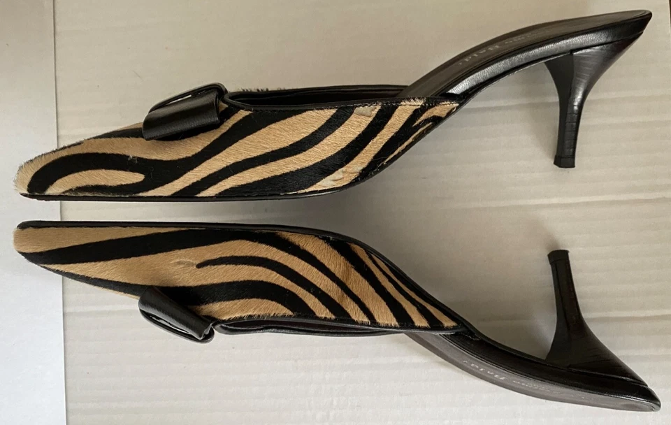 Massimo Baldi women' calf hair pointed toe mules heels 7.5 size - Image 4 of 4