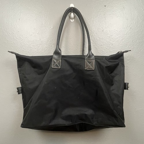 Tommy Hilfiger Black Signature Purse Satchel Shoulder Tote Bag Pink Lining - Picture 6 of 14
