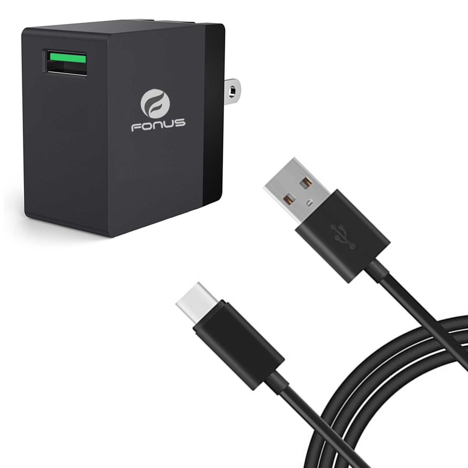 18W Fast Charger with 6ft USB Cable for Samsung Galaxy Z Fold Flip-image