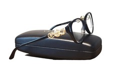 VERSACE Eyeglasses MOD 3161 GB1 Black Gold Cat Eye Frame w/ Medusa Logo