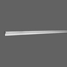 RPS-0234 1-1/8" High x 7/16" Projection White Polystyrene Base Cap Moulding