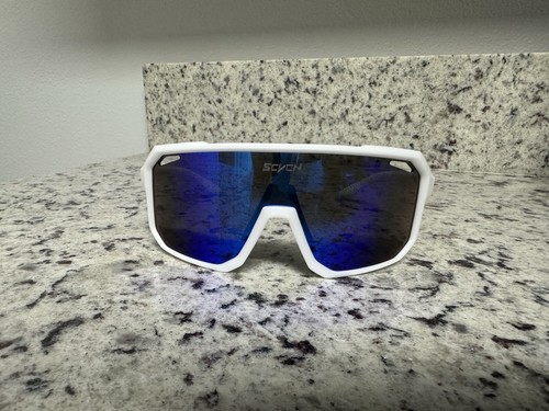 Seven Brand Sunglasses Sport White Blue Sacchetta Baseball Cycling Fishing Golf - Picture 2 of 4
