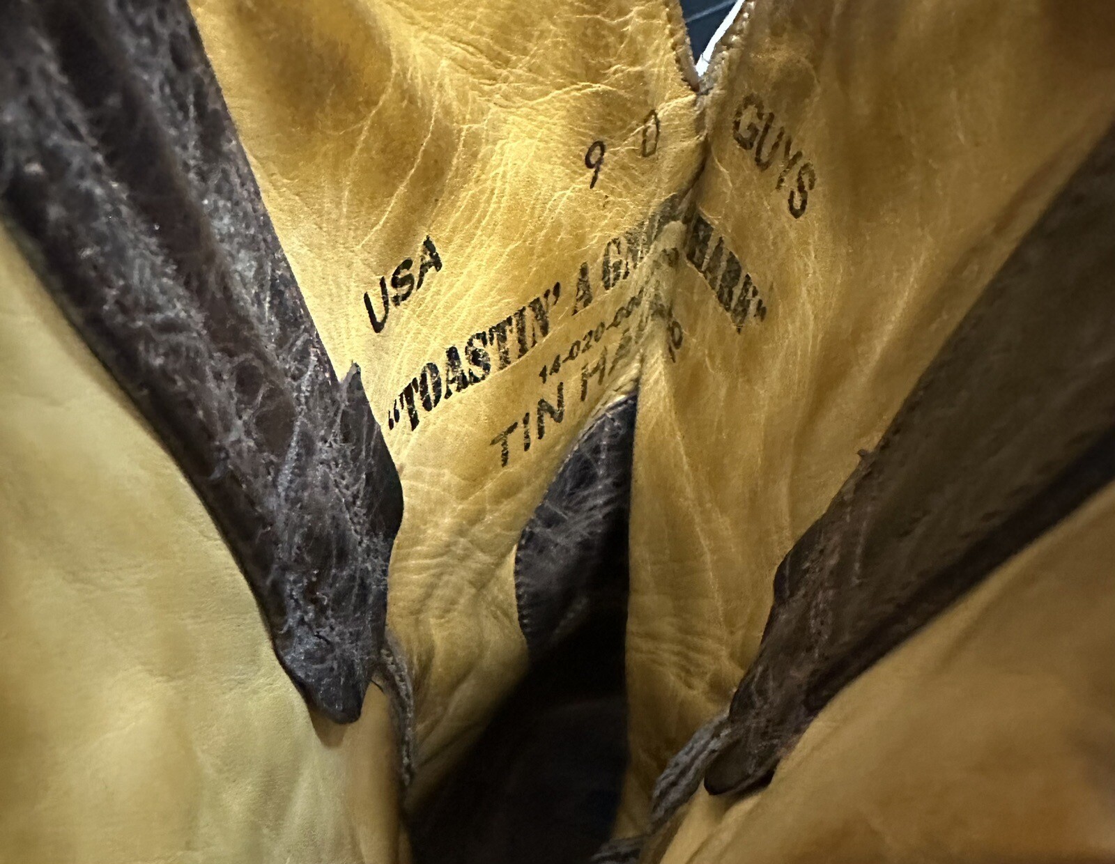 MEN'S TIN HAUL TOASTIN' A GNARLY SHARK SZ 9 D COWBOY BOOTS eBay