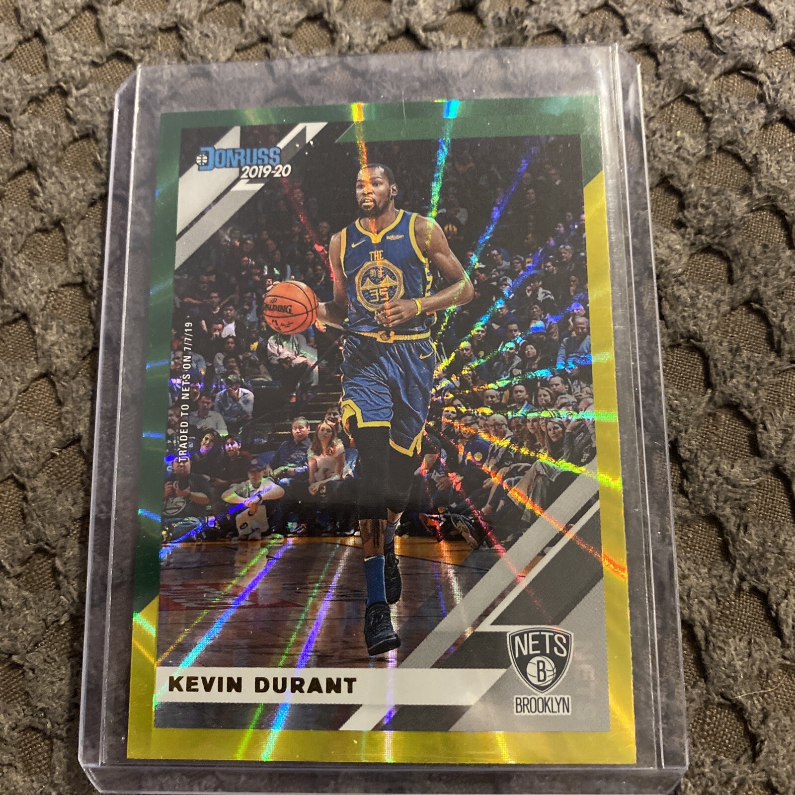 2019-20 Panini Donruss - [Base] - Holo Green and Yellow Laser #66 - Kevin Durant