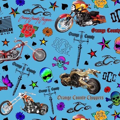 Michael Miller Stoff - Orange County Choppers Tattoo - 100% Baumwollstoff
