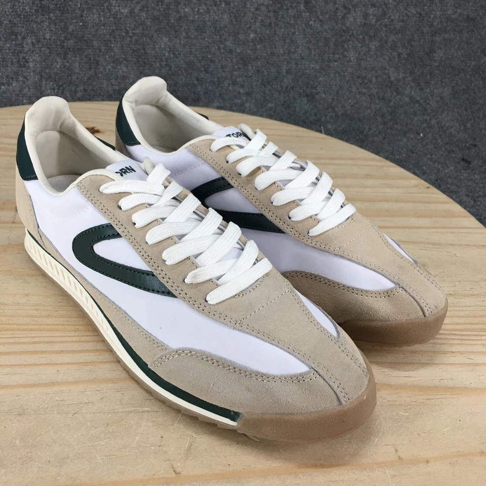 Tretorn 鞋女式 8 M Rawlins 休闲低帮运动鞋白色米色皮革 — 第 3/4 张图片