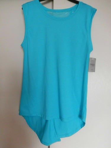 Danskin Now WOMENS S(4-6) Active Split Back Mesh Detail Loose Fit Sleeveles Tee - Picture 2 of 11