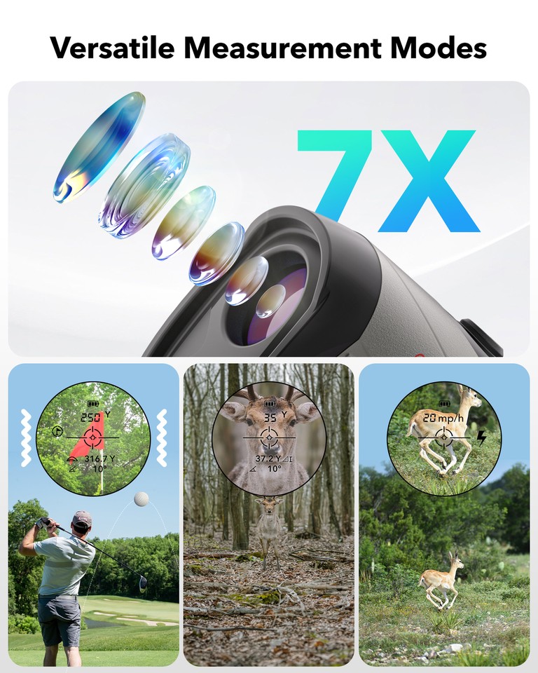Télémètre Laser DT Hunting 1500 Mètres 7X - Charge USB, Pour Chasse Et Outdoor