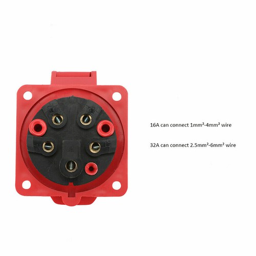 Conector industrial macho/hembra/superficie/panel enchufe IP44 3/4/5 pines impermeable - Imagen 7 de 31