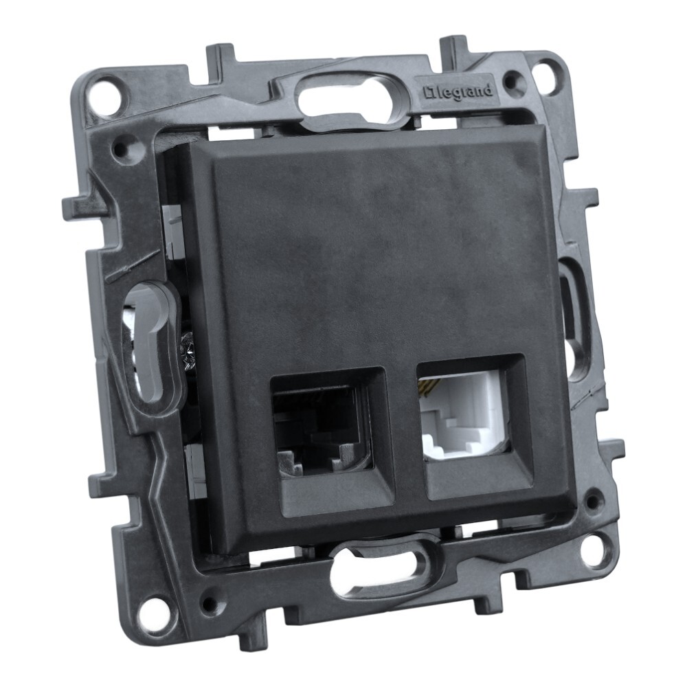 Presa computer RJ45 + presa telefonica RJ11 nero Niloe Step 2359