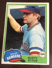 1981 Topps #80 Rusty Staub Texas Rangers Baseball Card