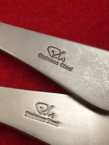 Robert Welch PENDULUM Stainless Sugar Spoon & Butter Knife Frosted Glossy Dot - Picture 4 of 5