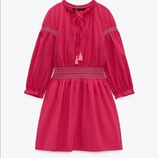 ZARA Contrasting Elastic Detail poplin dress 2298/095